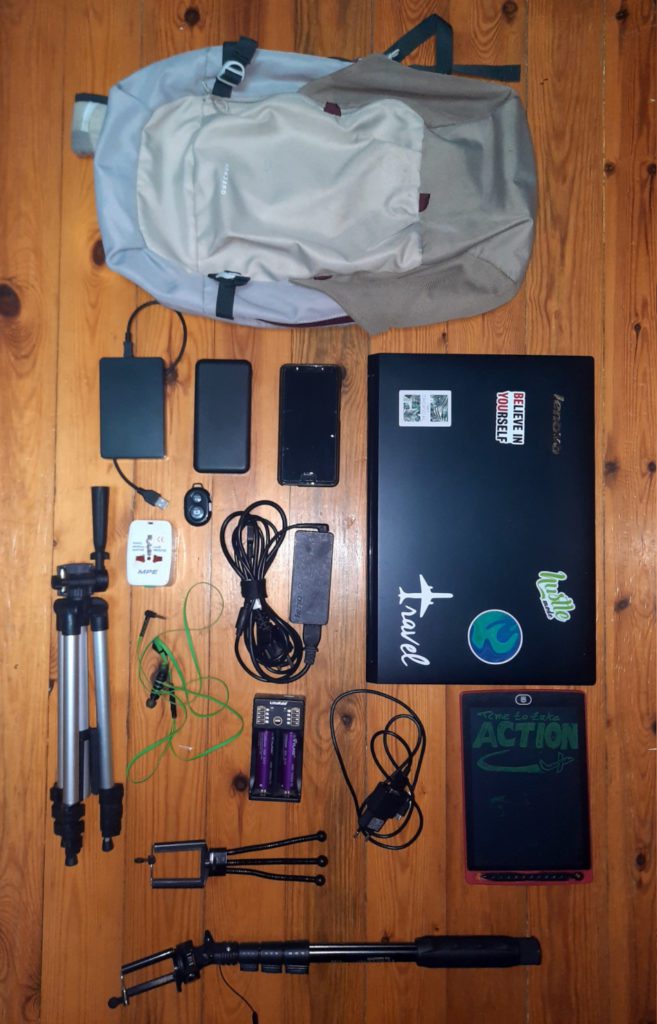 Digital Nomad packing electronics