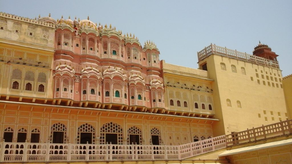 The interior of Hewa Maha, the iconic building of Jaipur's old city.
