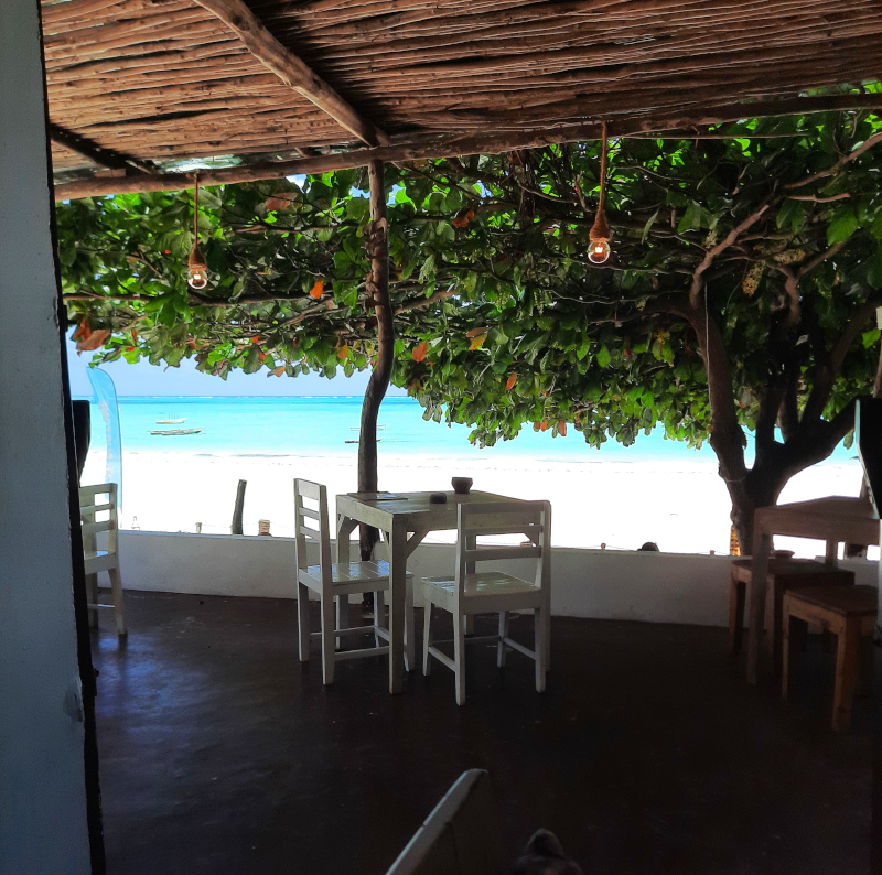 A Digital Nomad's Guide to Zanzibar - A view of Paje beach from a beach cafe