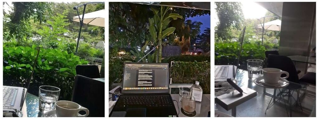 Three images from Bosgaurus Coffee Roasters